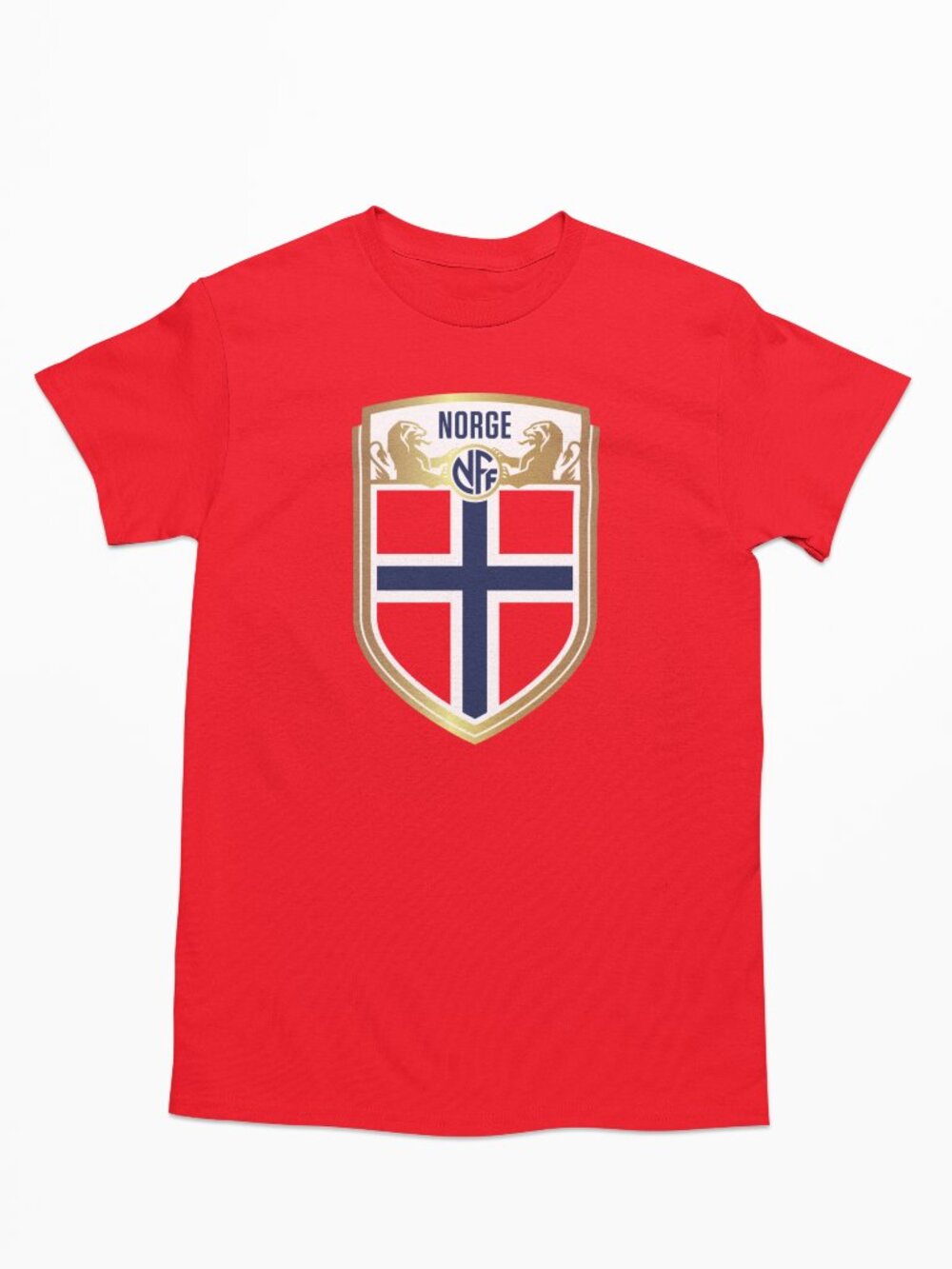 NEW Norway National Soccer Team Big Logo T-Shirt RED